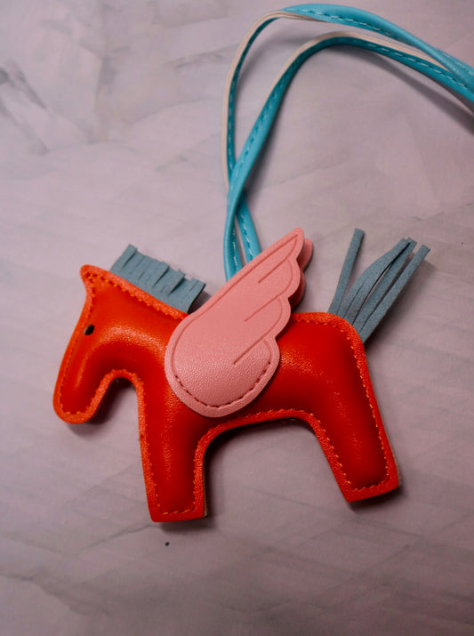 Orange and Blue Pegasus Bag Charm